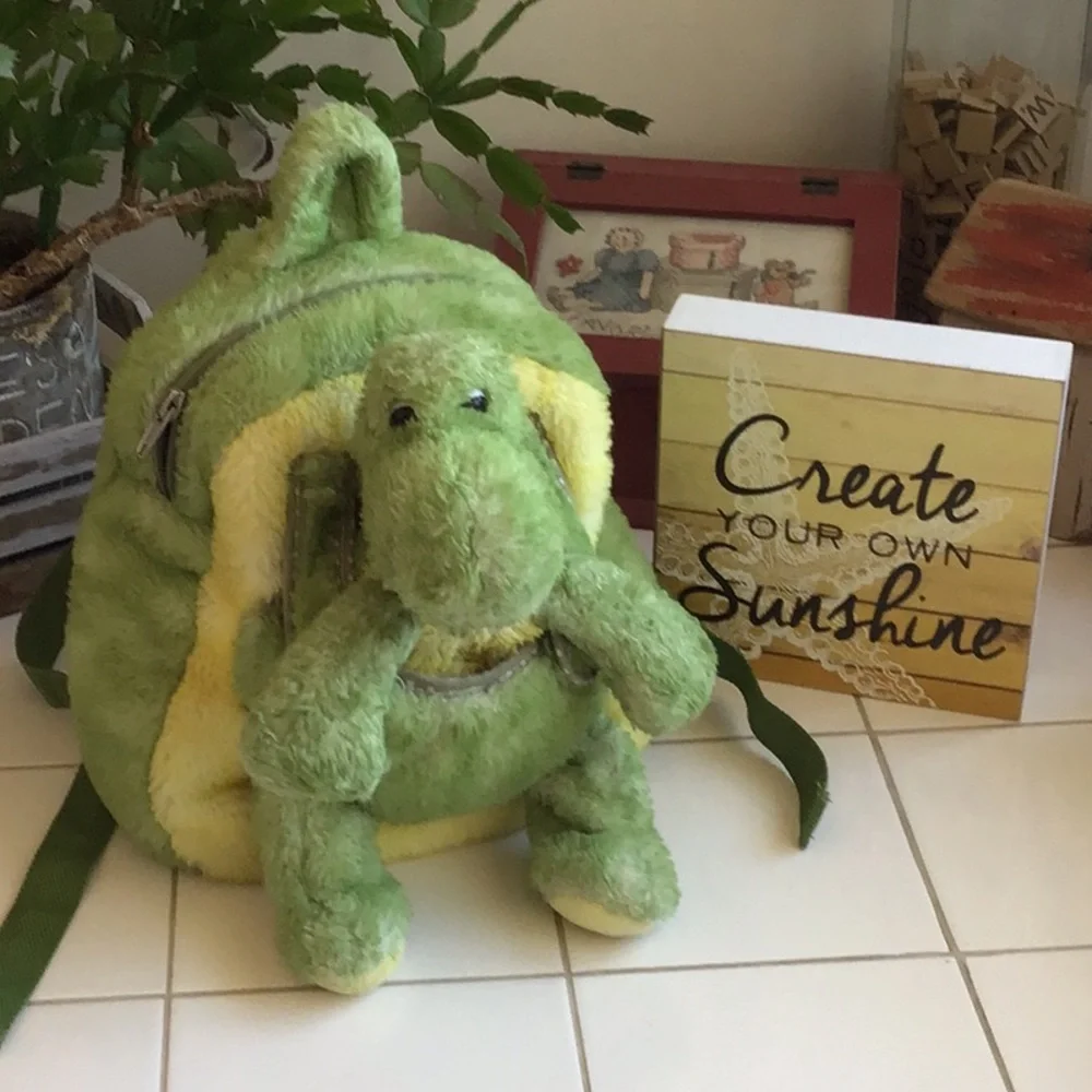 Plush Turtle w/Removable Turtle Shell Backpack - Picture 1 of 7